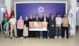 Princess Sumaya University for Technology Presents Check Worth 10,000 Dinars to Jordan Engineers Association for “Together We Support Gaza” Campaign