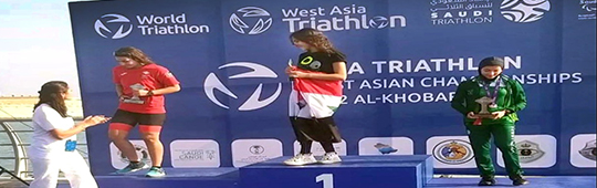 LYDIA AL-SAFADI at Princess Sumaya University for Technology Wins the West Asian Triathlon Silver Medal